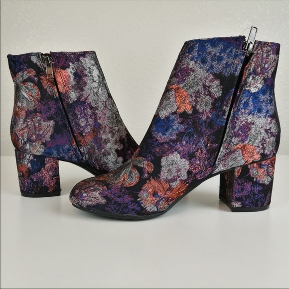 Zigi Soho Shoes - Zigi Soho Black Floral Ankle Boots Booties Heels